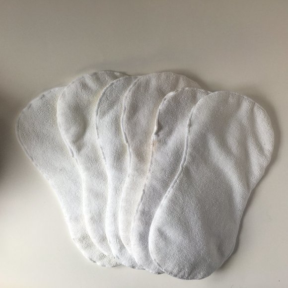 Lot of 6 White Terry Cloth Diaper Inserts Washable Reusable 11 1/2" Terrycloth - Picture 8 of 8